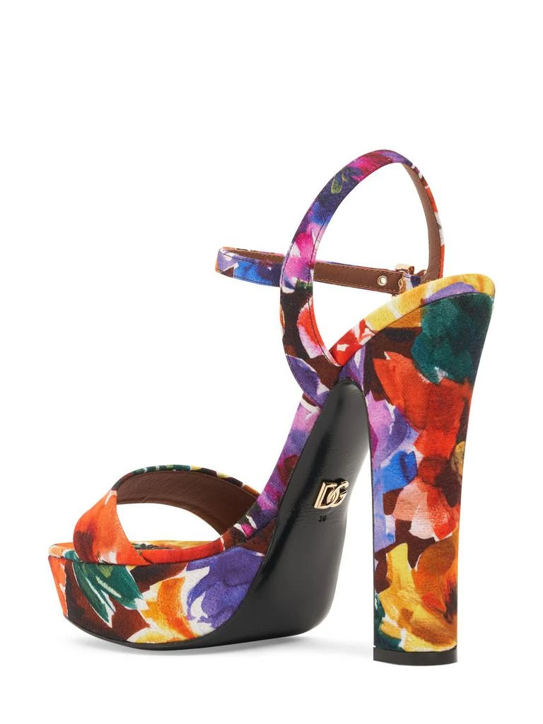 Dolce & Gabbana 105mm Printed Canvas Platform Sandals 3