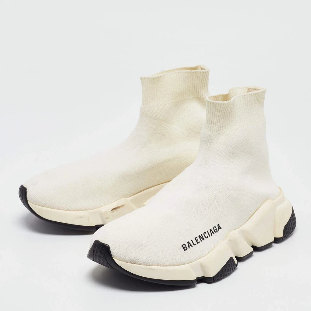 Balenciaga Balenciaga Off White Knit Fabric Speed Trainer Sneakers Size 35 2