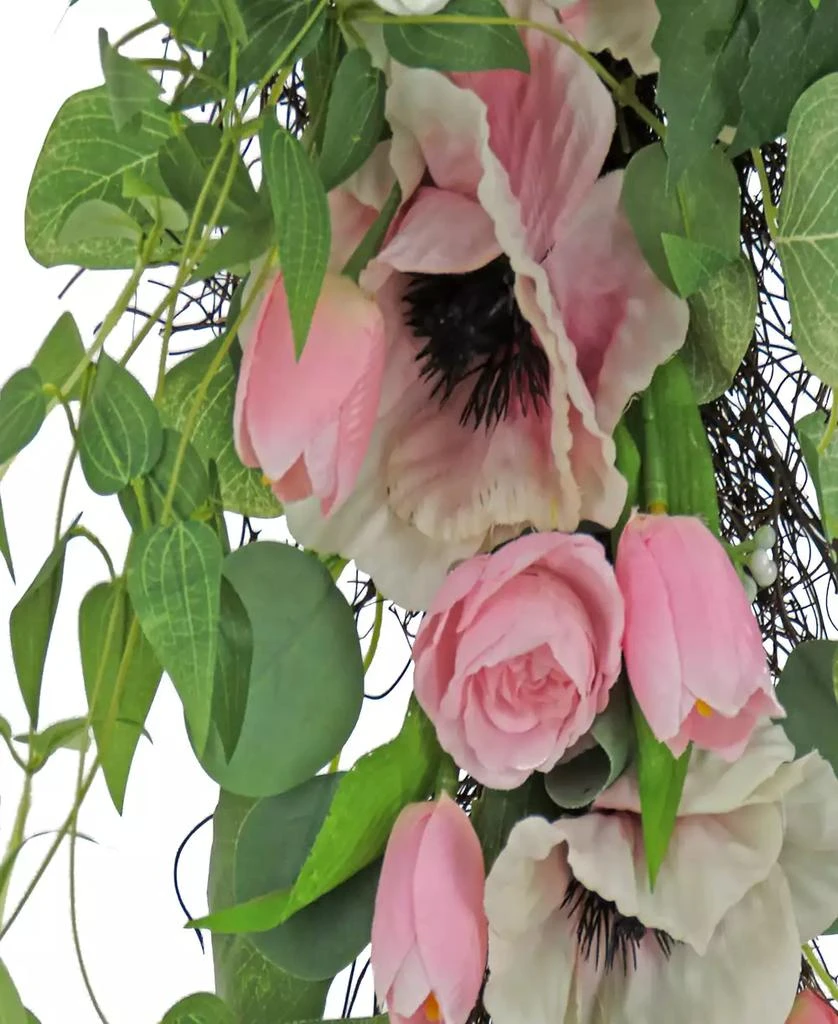 National Tree Company 26 Hydrangeas, Tulips and Eucalyptus Swag 2