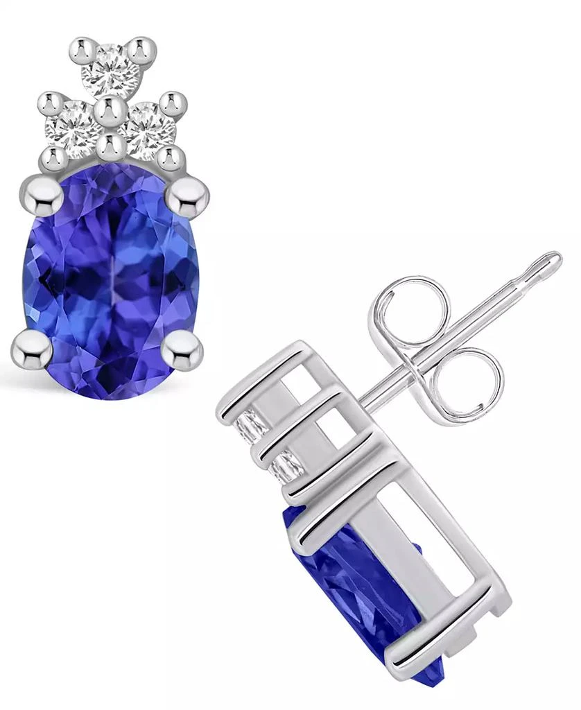 Macy's Tanzanite (2-1/2 Ct. t.w.) and Diamond (1/5 Ct. t.w.) Stud Earrings 1