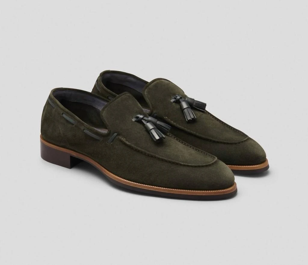 Scarpe di Bianco Men's Napoli Suede Loafer In Selva 1