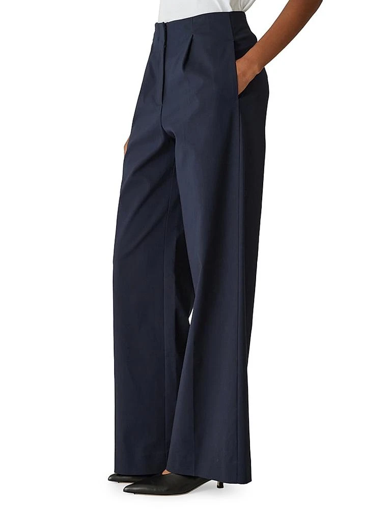 Rebecca Taylor Cotton Sateen Wide-Leg Trousers 4