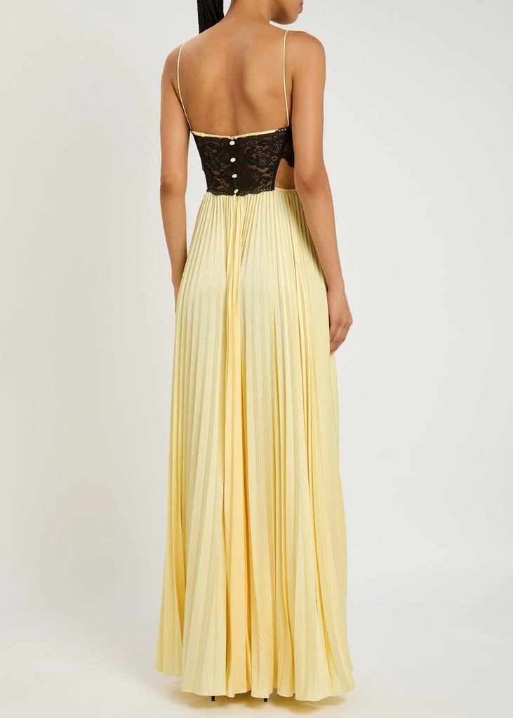 Self Portrait Lace-panel satin maxi dress - Dresses & Skirts - BeyondStyle