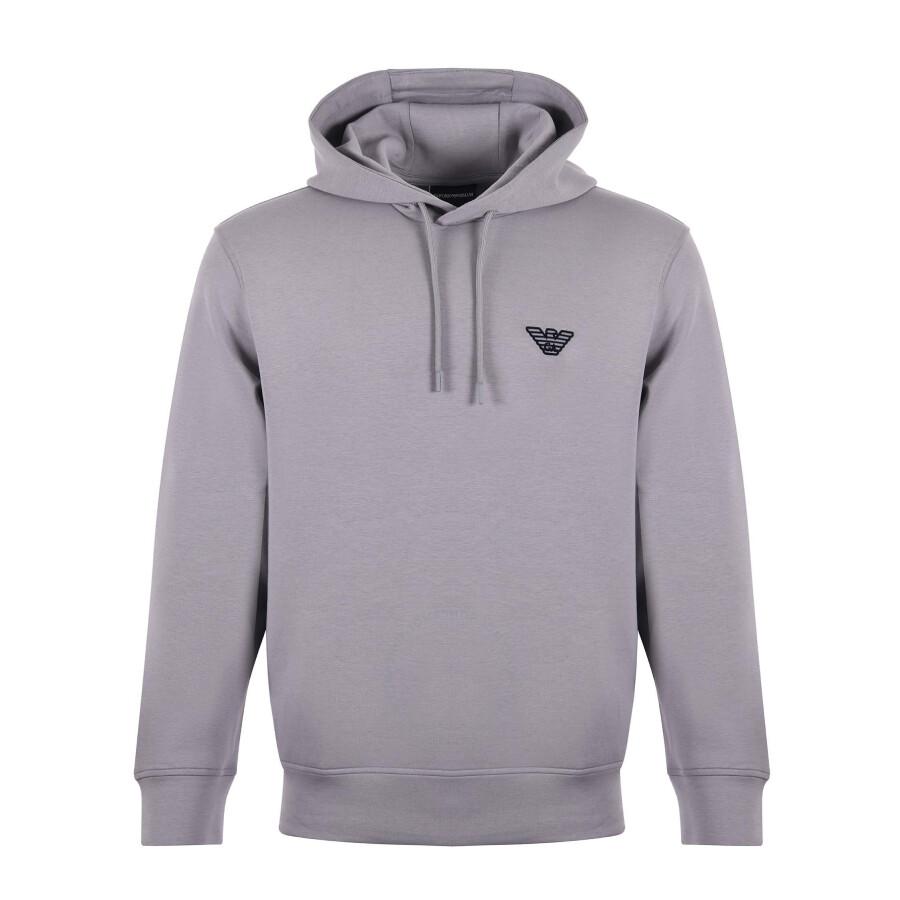 Emporio Armani Flocked-Logo Cotton-Blend Hoodie