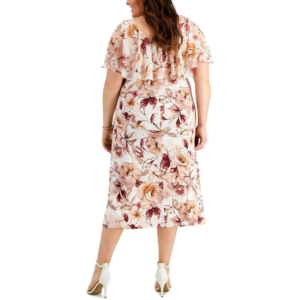 Connected Apparel Womens Floral Chiffon Midi Dress 2