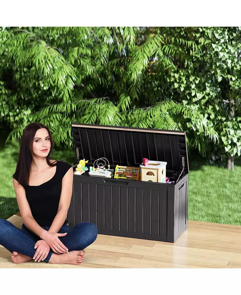 Chic Crate - 46.3

 W 80 Gallons Water Resistant Resin Lockable Deck Box in Black 5