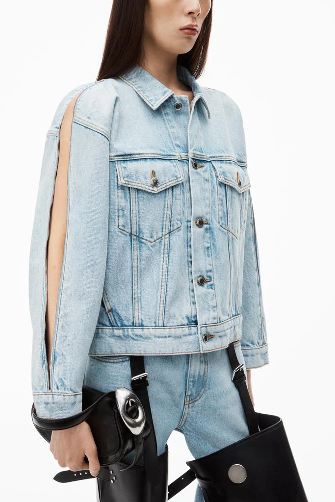 Alexander Wang Zipped Sleeve Trucker Jacket in Denim 3