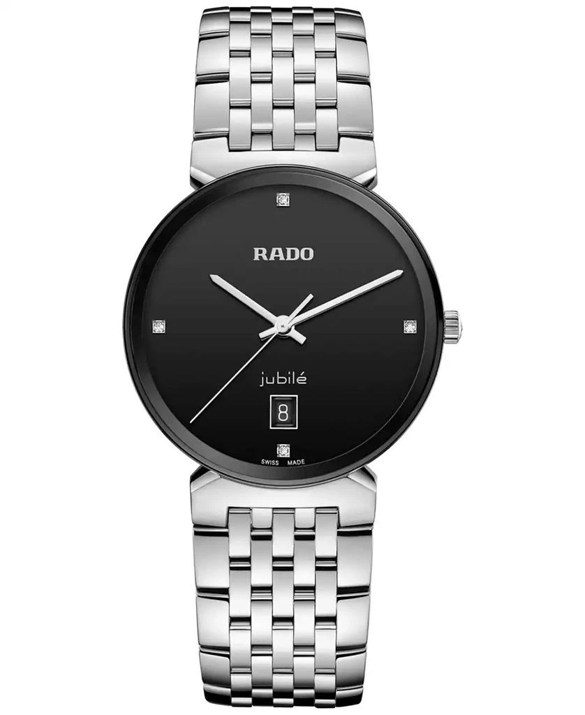 Rado Women's Swiss Florence Classic Diamond Accent Stainless Steel Bracelet Watch 38mm 1
