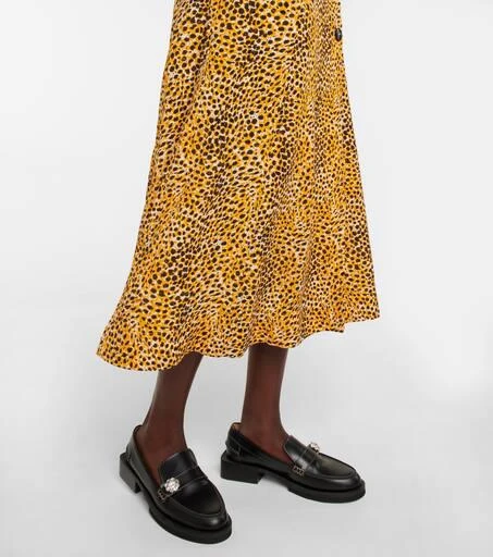 Ganni Leopard-print crêpe midi dress 5