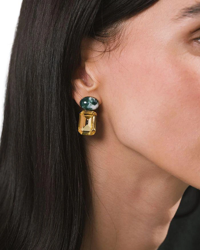 Jennifer Behr Elin Agate 
Crystal Drop Earrings 2