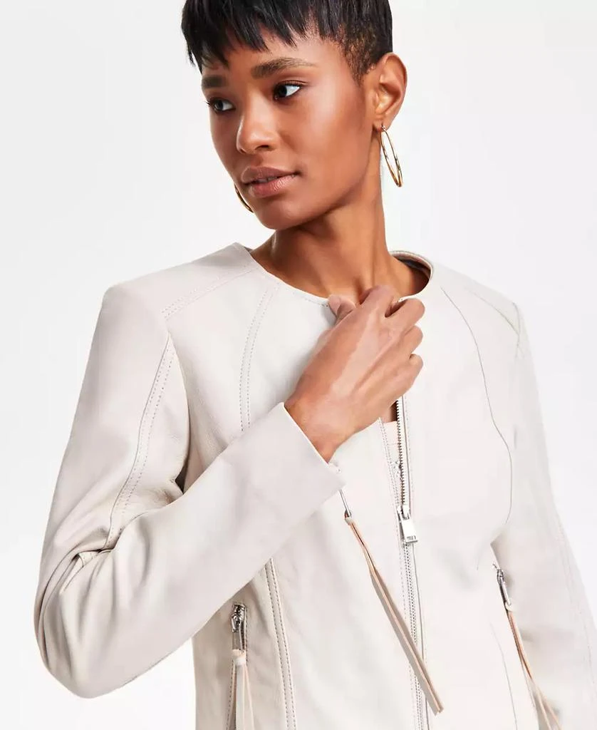 GUESS Women's Shylo Leather Zip-Front Moto Jacket 3