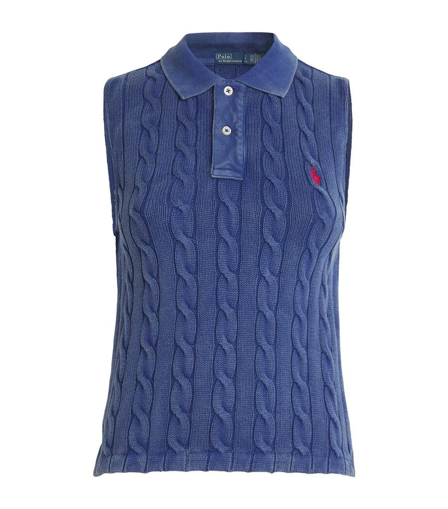 Ralph Lauren Sleeveless Polo Cable-Knit Sweater 1