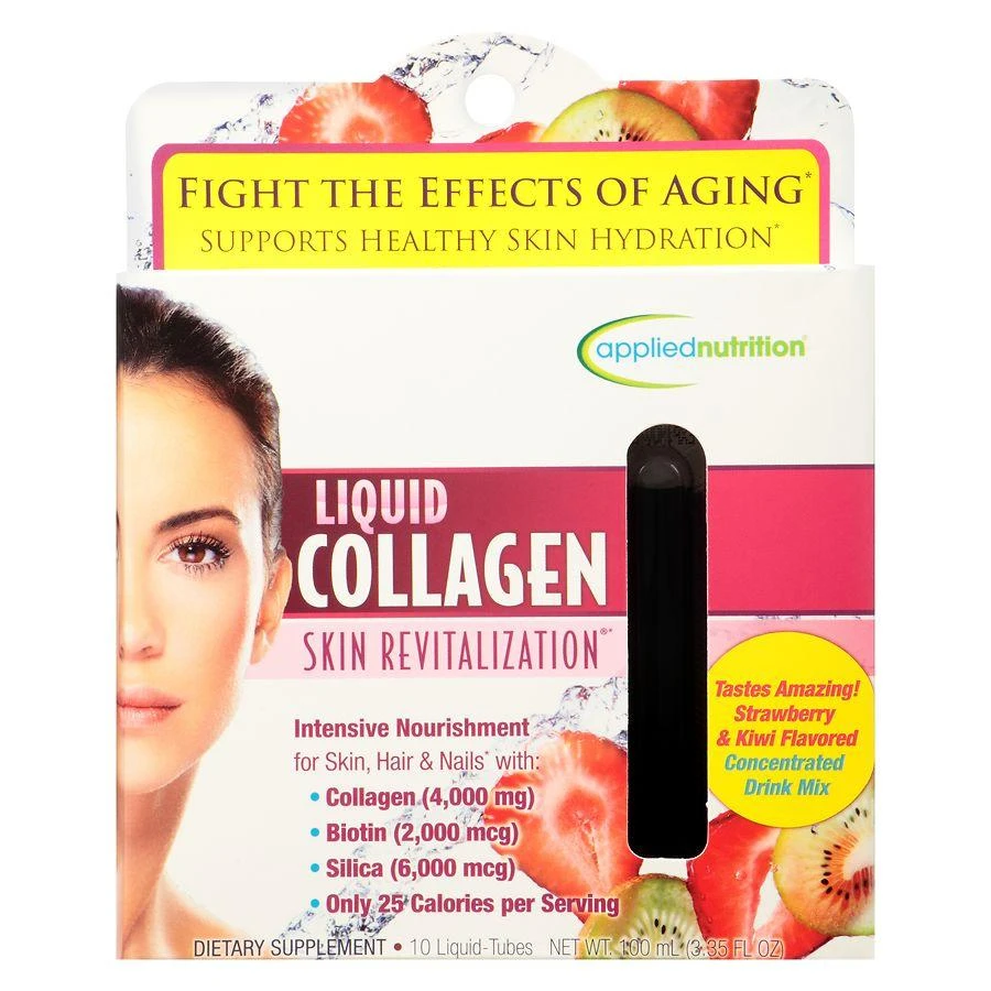 Applied Nutrition Liquid Collagen Skin Revitalization, Liquid-Tubes Strawberry & Kiwi 1