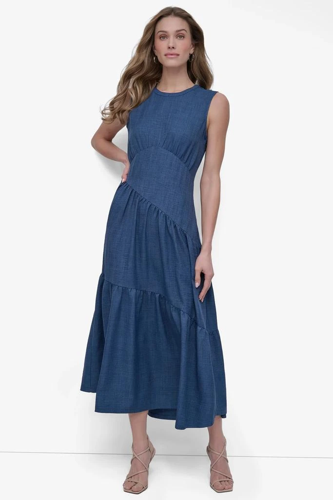 DKNY TIERED ASYMMETRIC MAXI DRESS 1