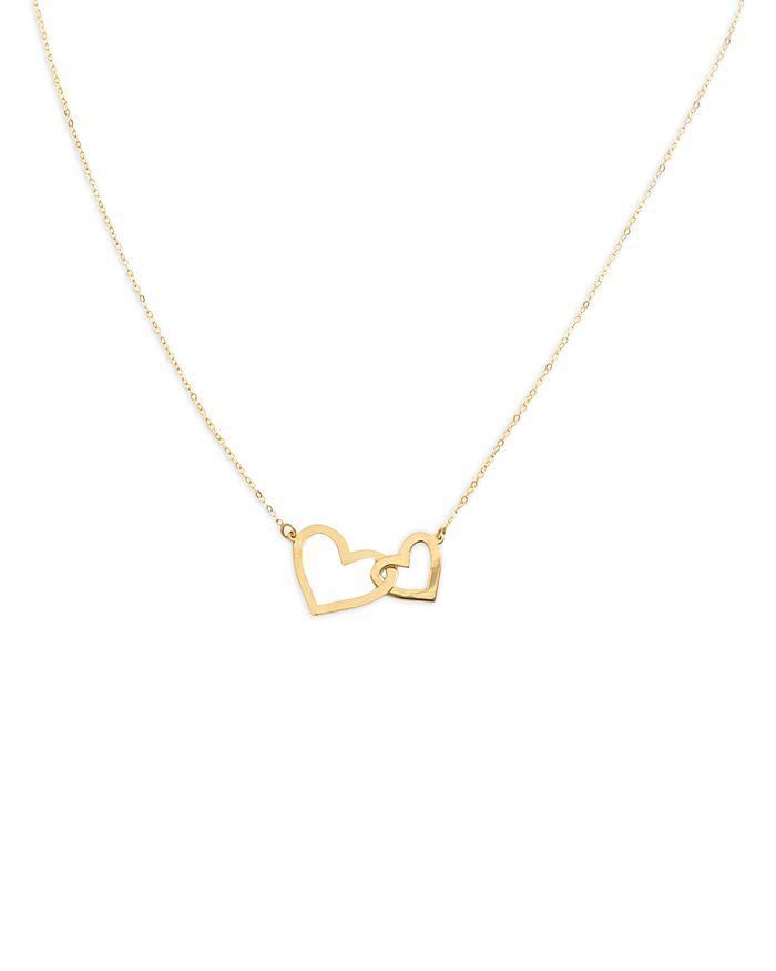 Bloomingdale's Interlocking Heart Pendant Necklace in 14K Yellow Gold, 18"