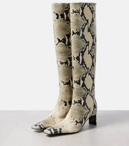 Khaite Ona 55 snake-effect leather knee-high boots 4
