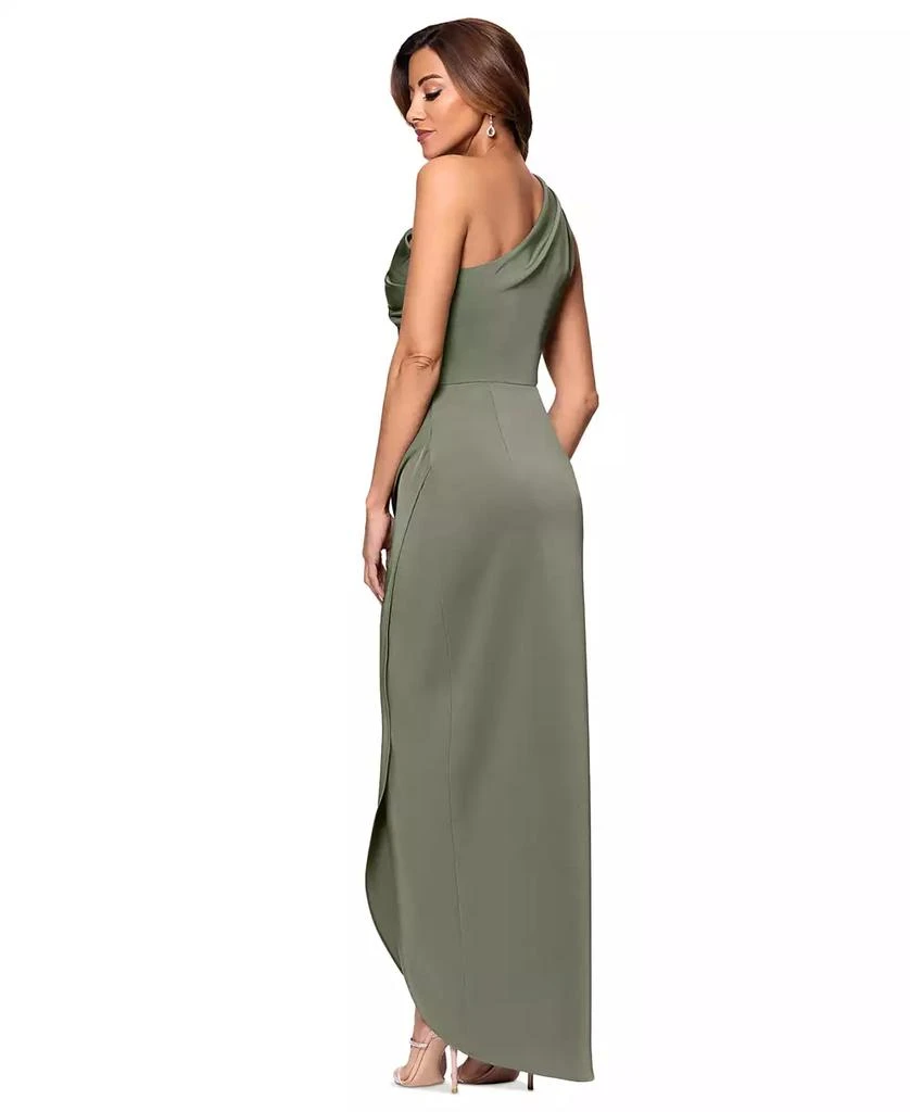 XSCAPE Women's Asymmetric One-Shoulder Satin Gown 2