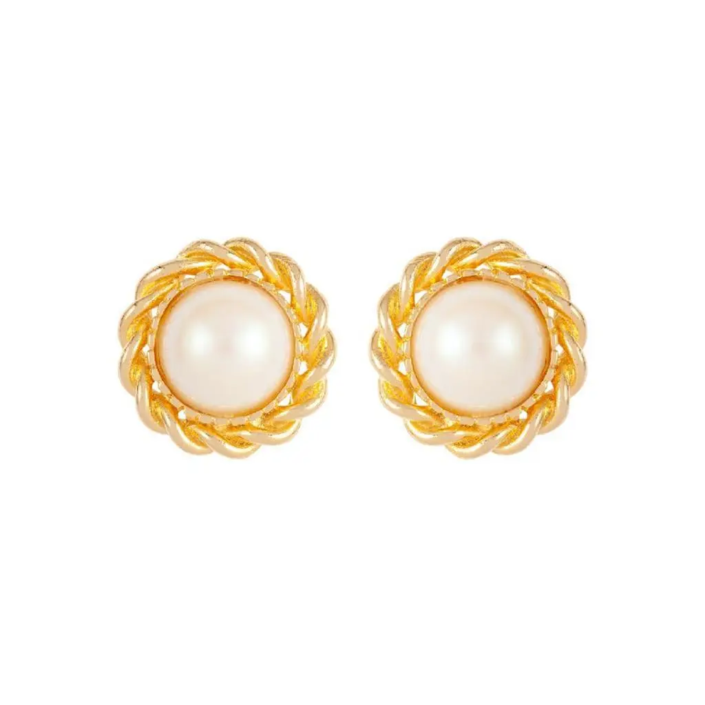 Susan Caplan Vintage 1980s vintage round faux pearl clip-on earrings 3