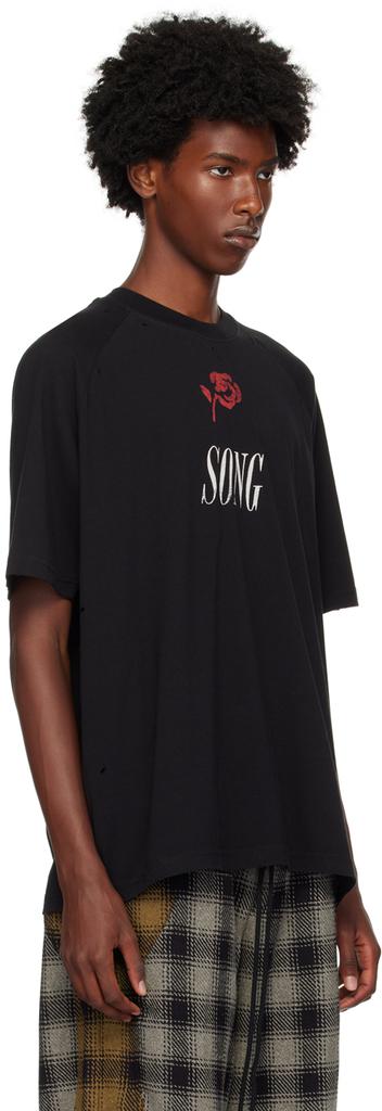 Song for the Mute Black 'Song' Raglan T-Shirt