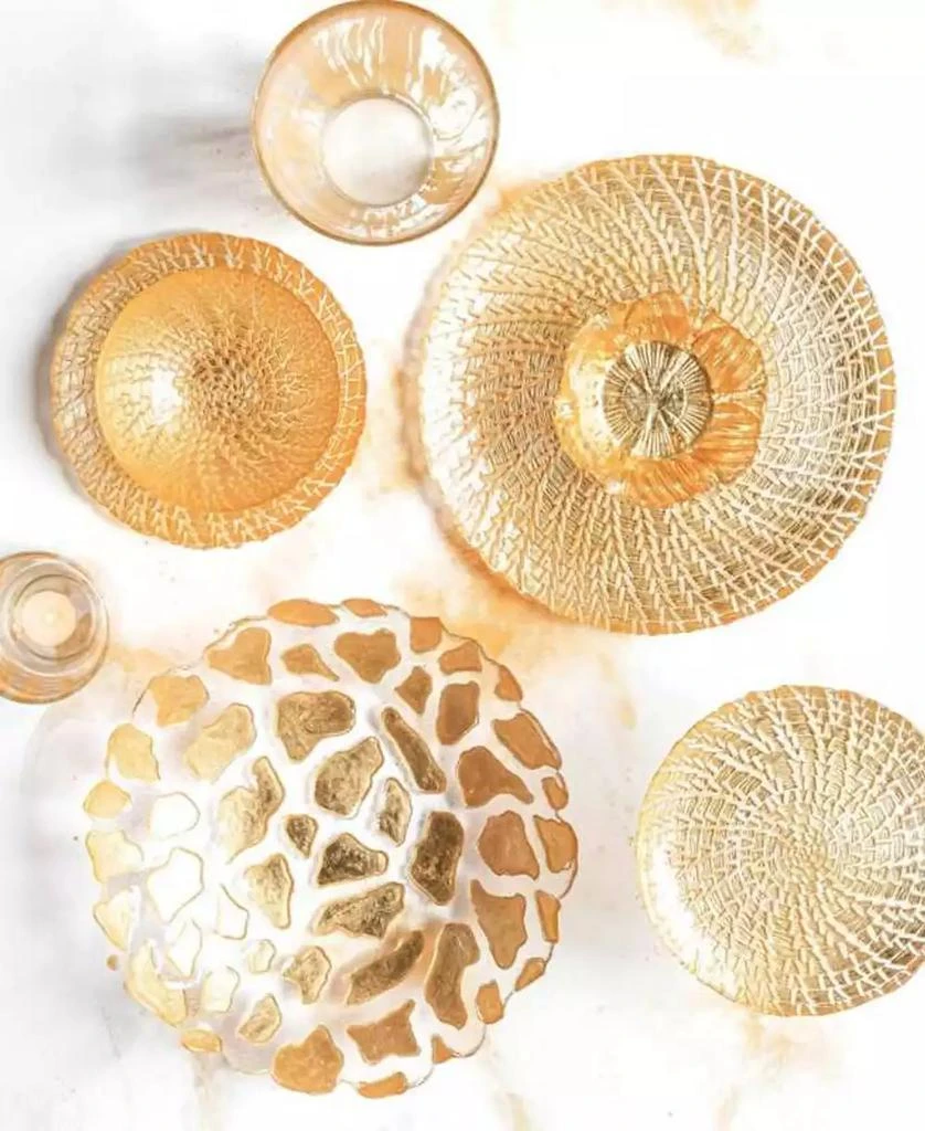 VIETRI Rufolo Glass Gold Brushstroke Vase 3