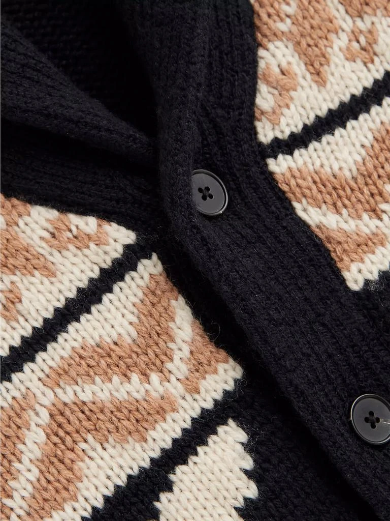 REISS Little Boy's &amp; Boy's Birch Intarsia-Knit Wool-Blend Shawl Collar Cardigan 5