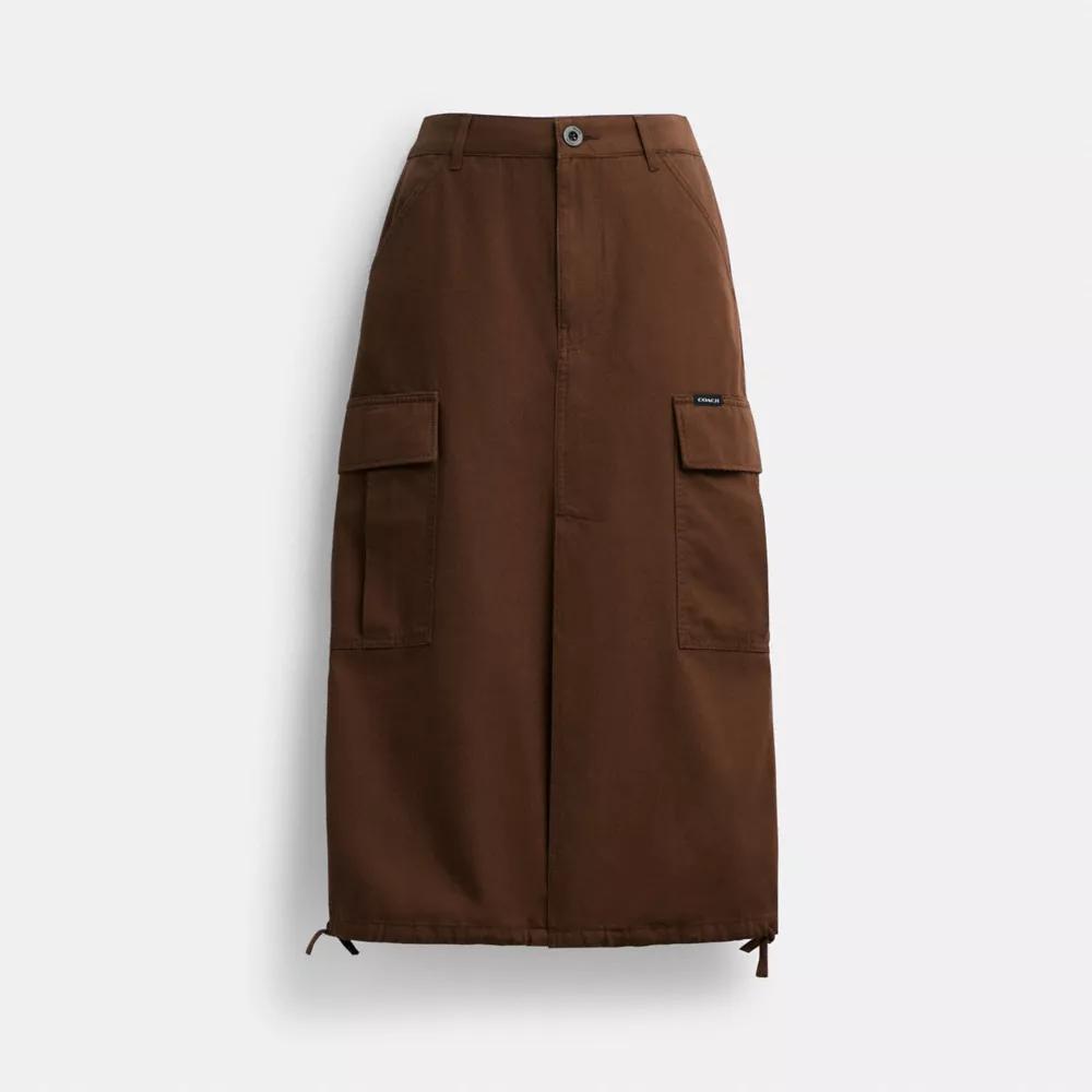 Coach Cargo Maxi Skirt In Organic Cotton