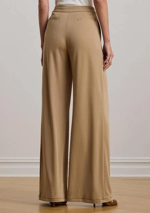 Ralph Lauren Ralph Lauren Petite Pleated Stretch Jersey Wide Leg Pants 2