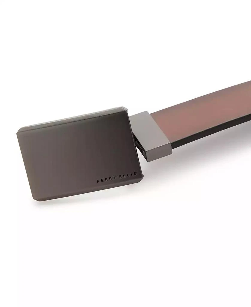 Perry Ellis Men's Plaque Reversible Belt 5