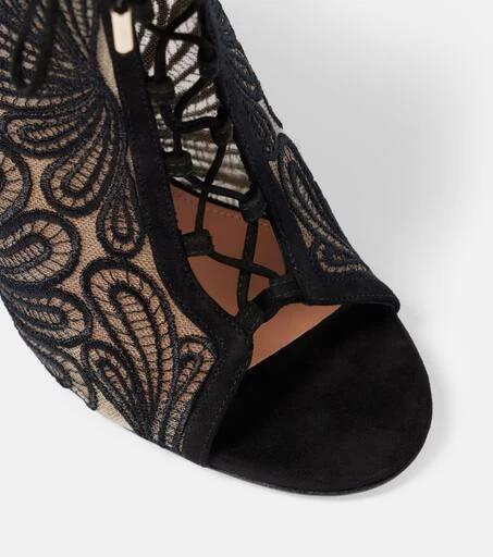 Aquazzura 105 suede and lace ankle boots 5