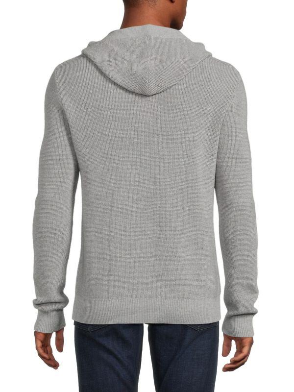 Bruno Magli Merino Wool Knit Henley Hoodie