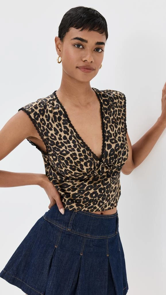 Reformation Cherry Silk Top 6