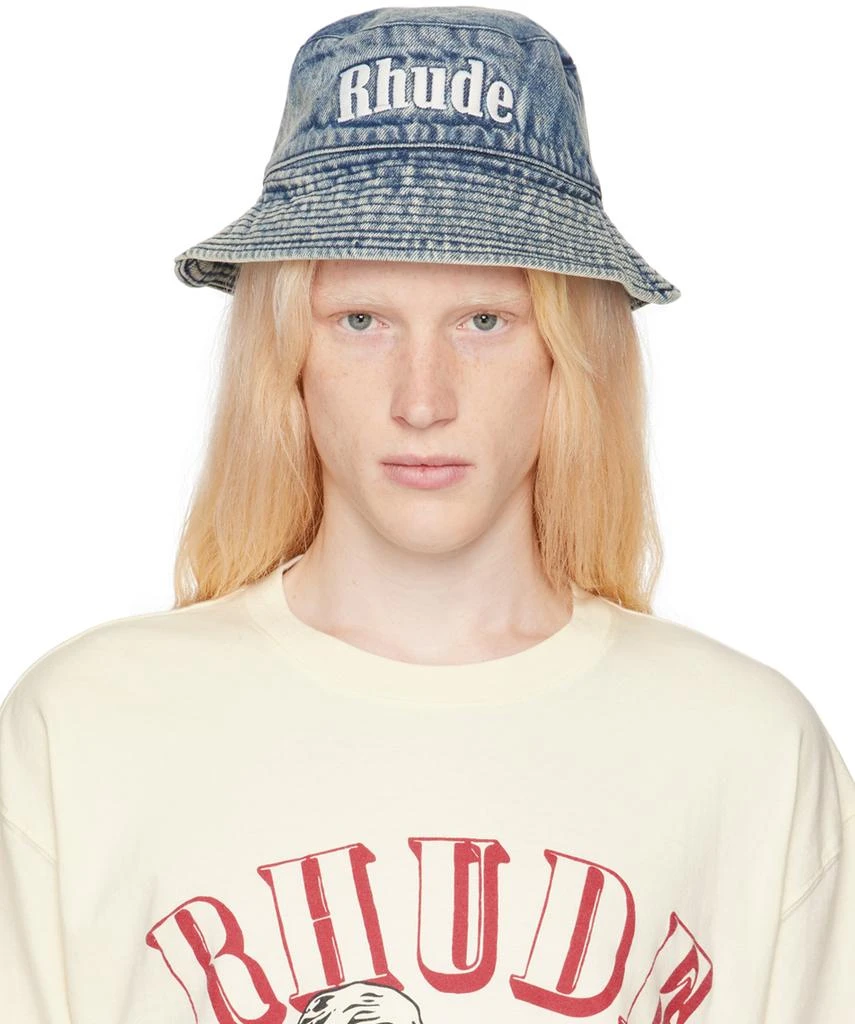 Rhude Navy Denim Bucket Hat 1