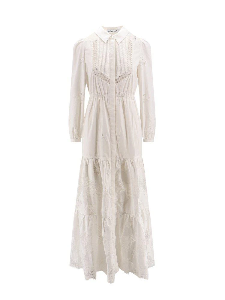 Self Portrait Self-Portrait Lace-Detailed Long-Sleeved Maxi Dress 1
