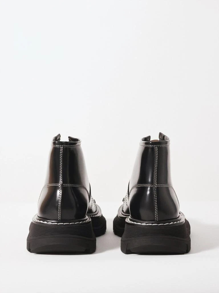 Alexander McQueen Tread Slick contrast-stitch leather boots 4