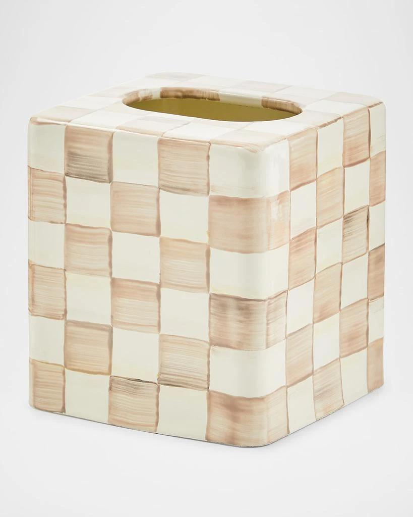 MacKenzie-Childs Mocha Check Boutique Tissue Box Cover 2