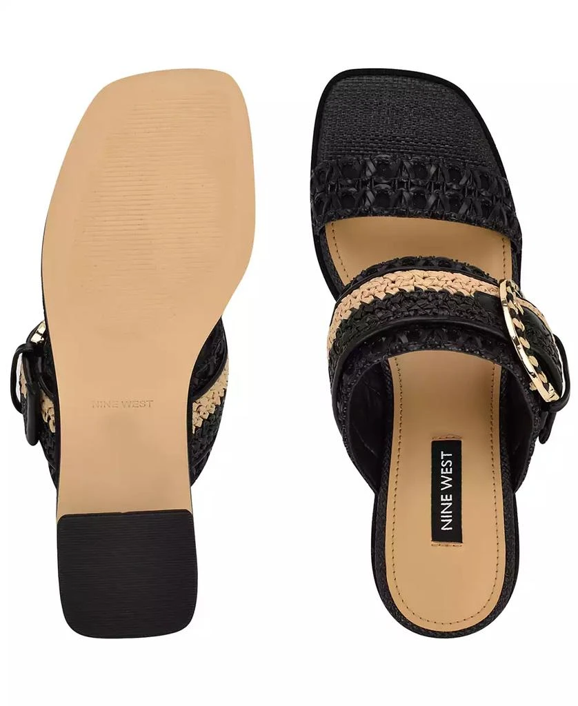 Nine West Women's Ebels Woven Block Heel Sandals 6