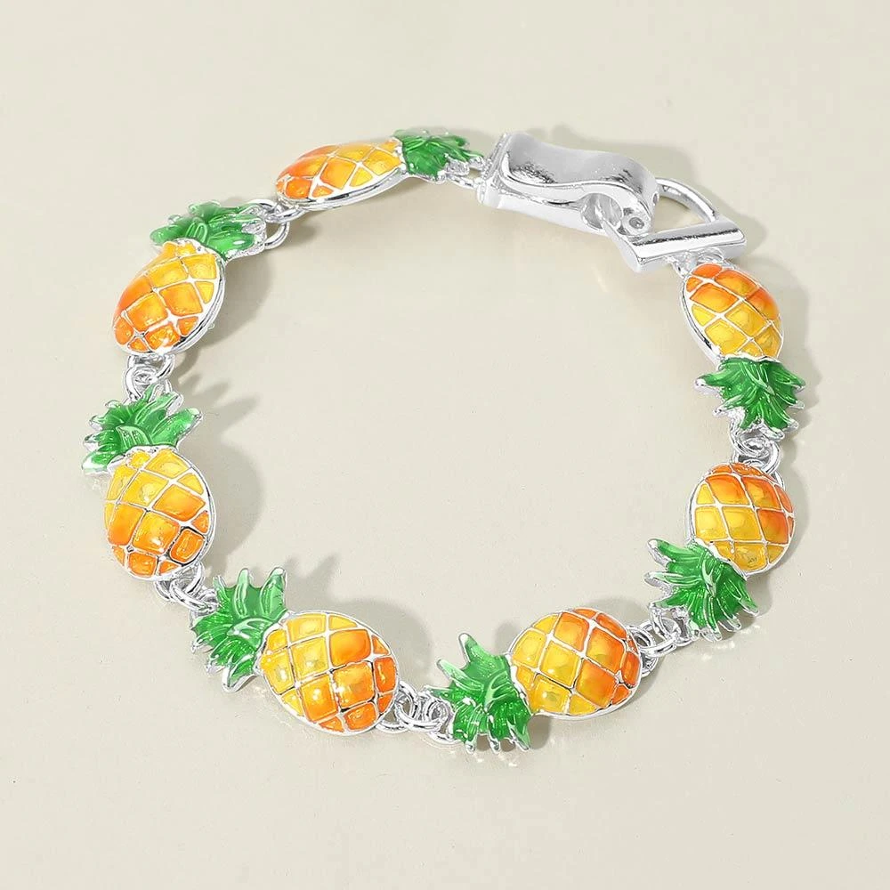 FASHNZFAB Pineapple Charm Link Magnetic Bracelet