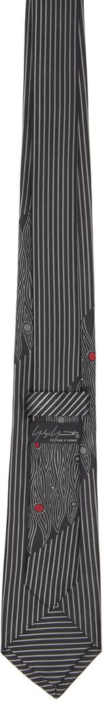 YOHJI YAMAMOTO Black Panel Stripe JQ Derby Tie