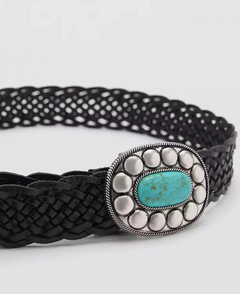 Mango Women's Buckle Leather Belt 4