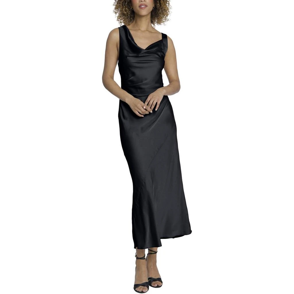 Maggy London Womens Maxi Scoop Neck Sheath Dress 3