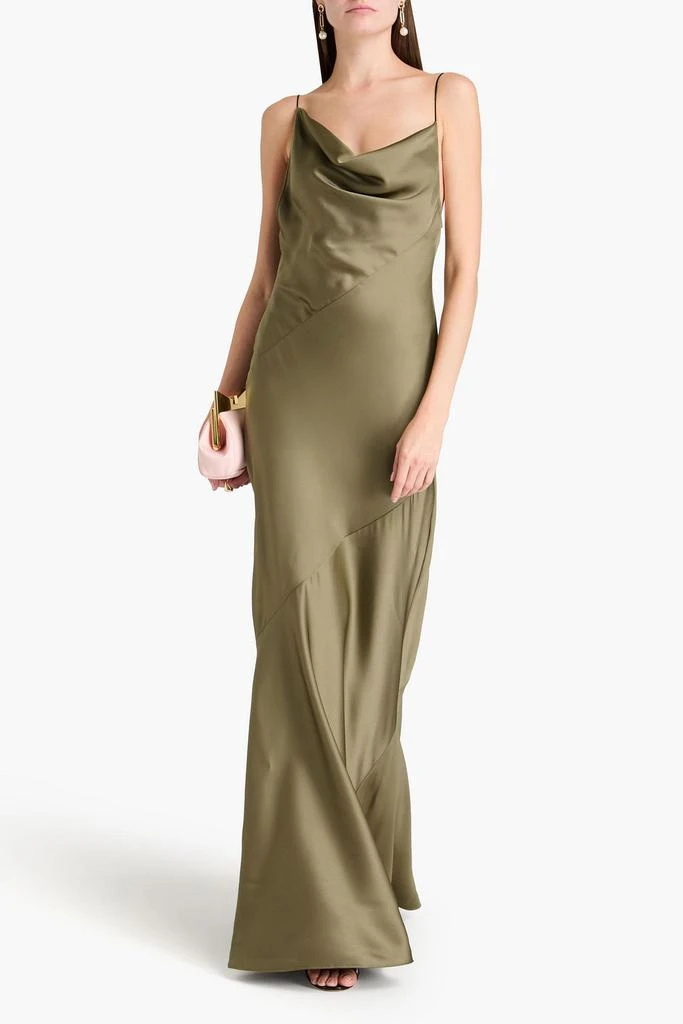 PHILOSOPHY di LORENZO SERAFINI Draped satin-twill maxi slip dress 2