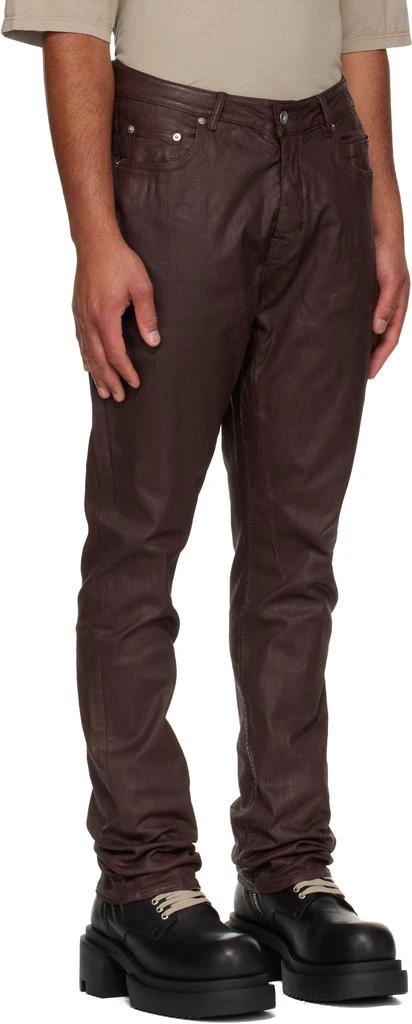 Rick Owens Burgundy Concordians Detroit Cut Jeans 2