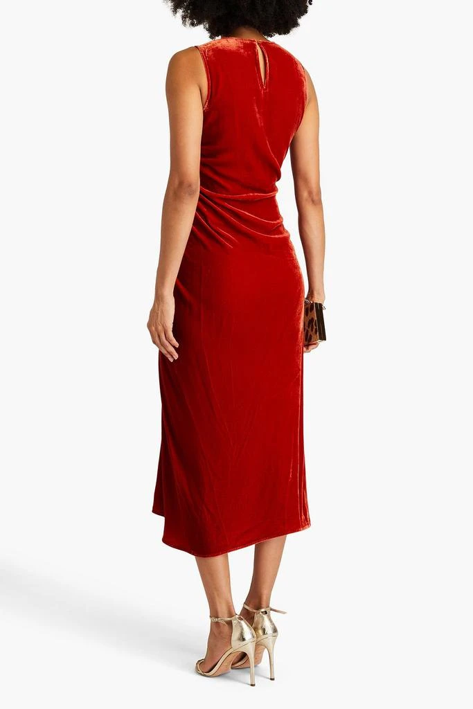 ULLA JOHNSON Cornelia ruched velvet midi dress 3