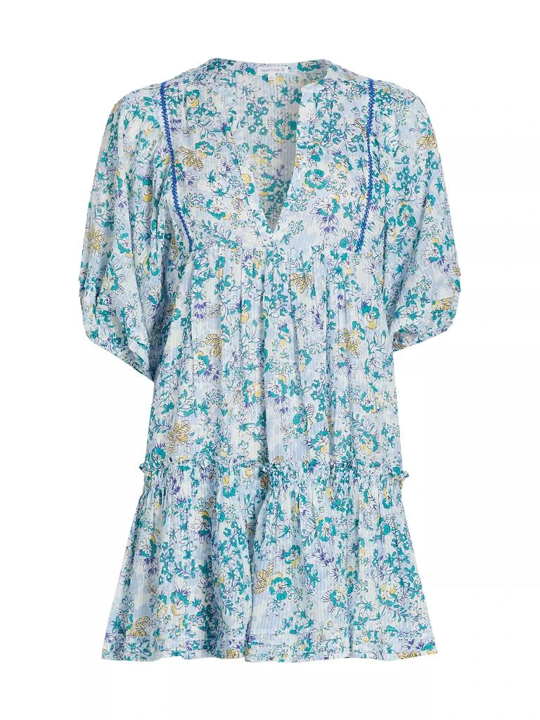 Poupette St Barth Aria Floral Swiss-Dot Minidress 1