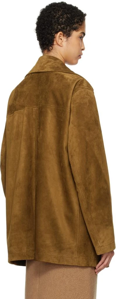 Carven Tan Short Split Suede Coat 3