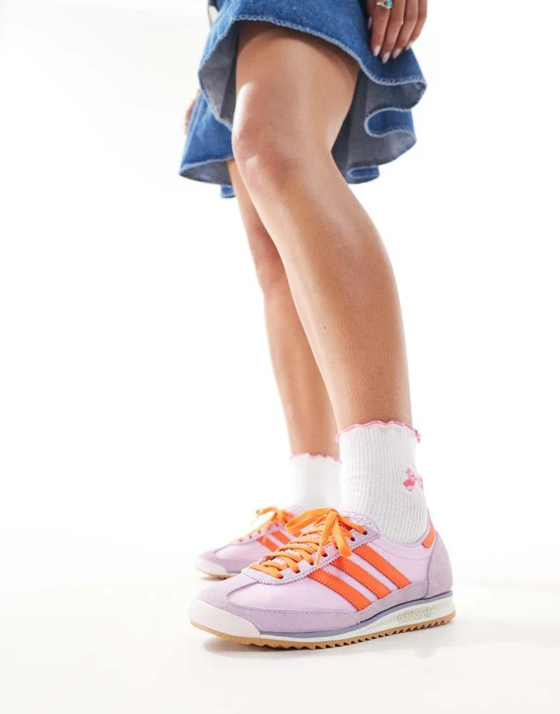 Adidas adidas Originals SL 72 OG trainers in lilac and orange 1