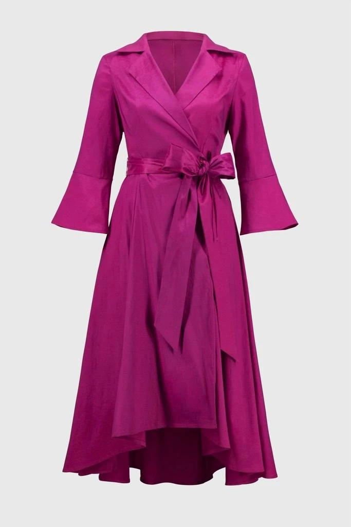 JOSEPH RIBKOFF Joseph Ribkoff - Stretch Taffeta Wrap Dress 6