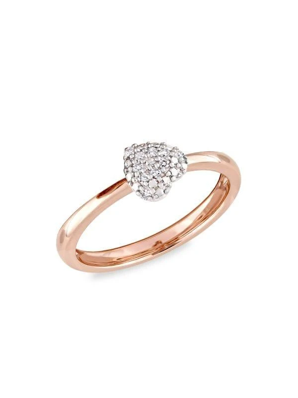 Saks Fifth Avenue 14K Rose Gold 
0.05 TCW Diamond Heart Ring 1