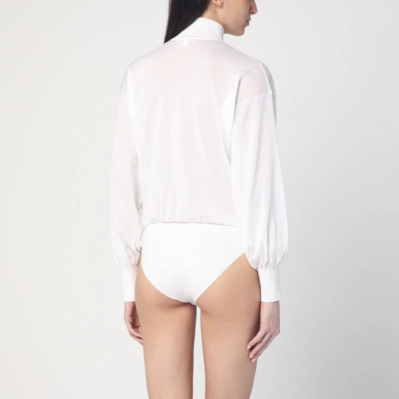 Alaïa White cut-out turtleneck bodysuit 6