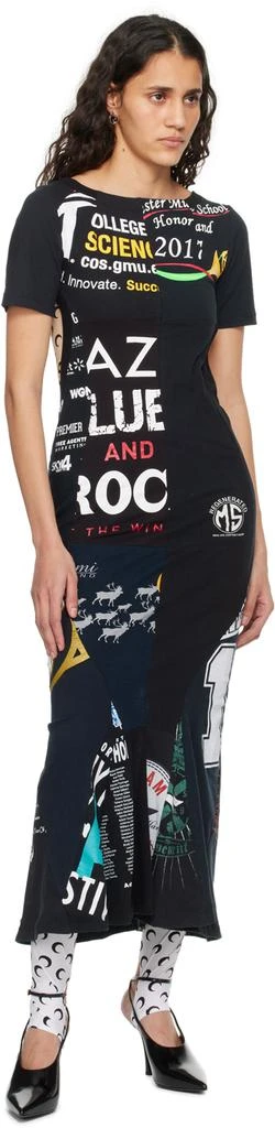 MARINE SERRE Black Regenerated Graphic Maxi Dress 4